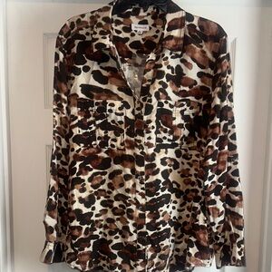 Westbound Women’s Size XL Long Sleeve Leopard Print Button-Up Shirt